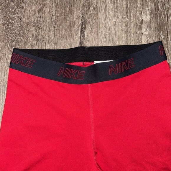 NIKE Pro Pants Womens Medium Red Running Yoga Performance Cross Training Dri-Fit - Picture 2 of 5